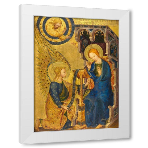 The Annunciation White Modern Wood Framed Art Print by France 14th Century
