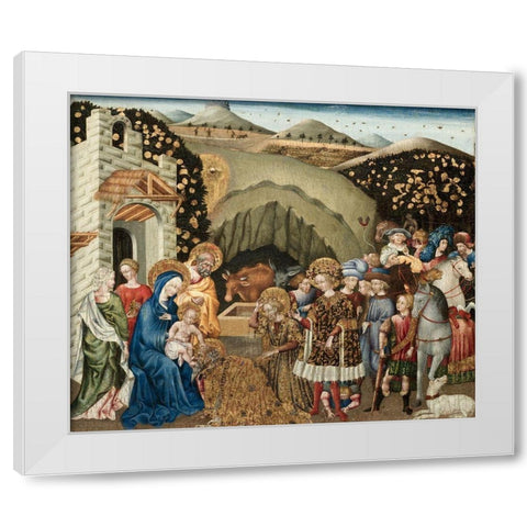 The Adoration of the Magi White Modern Wood Framed Art Print by Paolo, Giovanni di