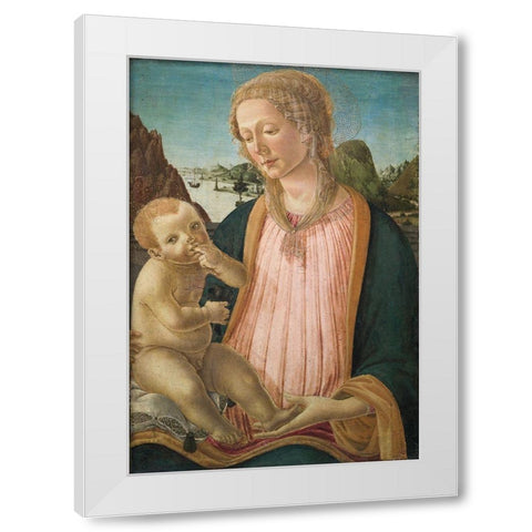 Madonna and Child White Modern Wood Framed Art Print by Botticini, Francesco
