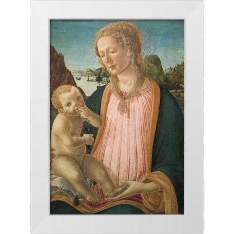 Madonna and Child White Modern Wood Framed Art Print by Botticini, Francesco