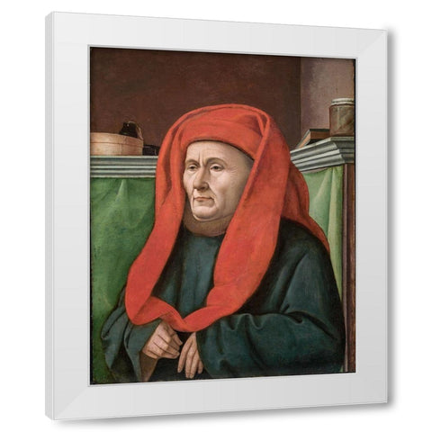 Portrait of a Man White Modern Wood Framed Art Print by France 15th Century