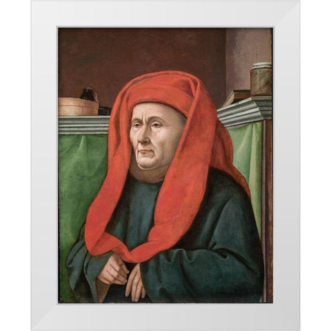 Portrait of a Man White Modern Wood Framed Art Print by France 15th Century