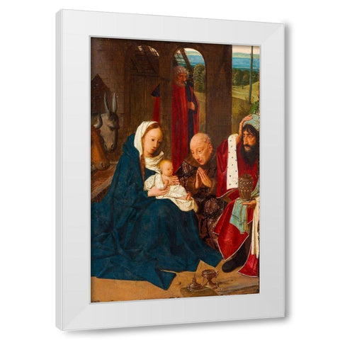 The Adoration of the Magi White Modern Wood Framed Art Print by Jans, Geertgen tot Sint