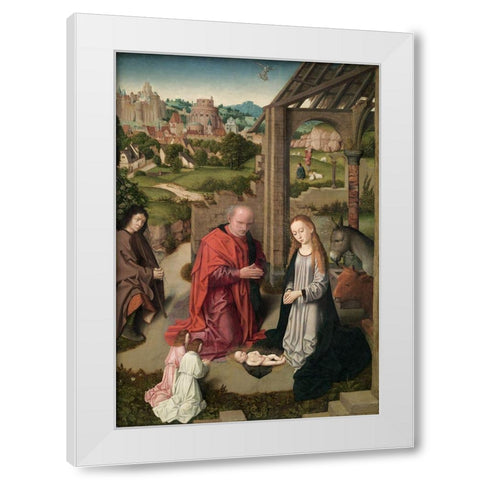 The Nativity White Modern Wood Framed Art Print by David, Gerard