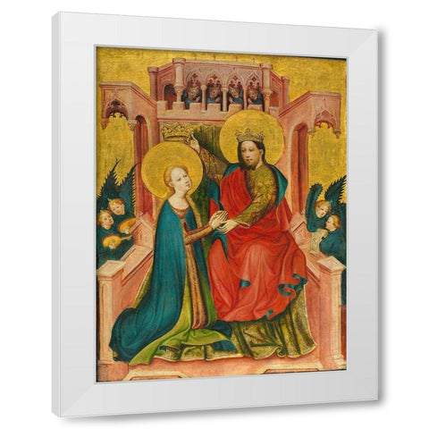 Coronation of the Virgin White Modern Wood Framed Art Print by Frondenb Altarpiece