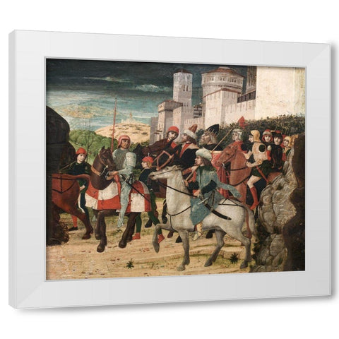 Procession of the Magi White Modern Wood Framed Art Print by Parentino, Bernardo