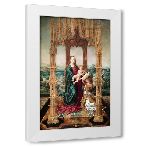 Virgin and Child under a Canopy White Modern Wood Framed Art Print by Netherlands 16th Century