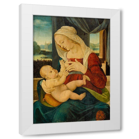 Virgin and Child White Modern Wood Framed Art Print by di Credi, Lorenzo Follwer Of