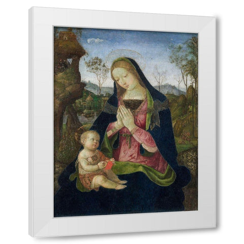 Virgin and Child White Modern Wood Framed Art Print by Pintoricchio