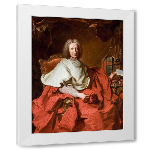 Portrait of Cardinal Guillaume Dubois White Modern Wood Framed Art Print by Rigaud, Hyacinthe