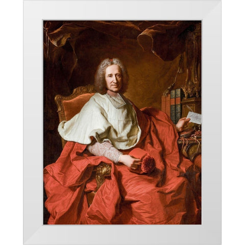 Portrait of Cardinal Guillaume Dubois White Modern Wood Framed Art Print by Rigaud, Hyacinthe