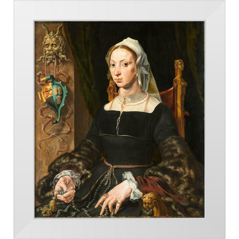 Portrait of Machtelt Suijs White Modern Wood Framed Art Print by Heemskerck, Maerten van