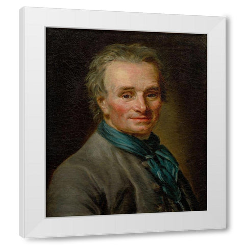 Portrait of Jean-Baptiste Lemoyne the Younger White Modern Wood Framed Art Print by Vigee-LeBrun, Elisabeth Louise