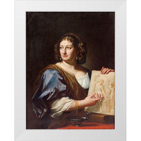 Portrait of Francesca Gommi Maratti White Modern Wood Framed Art Print by Maratti, Carlo