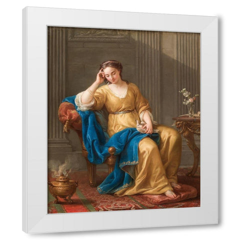 Sweet Melancholy White Modern Wood Framed Art Print by Vien, Joseph-Marie