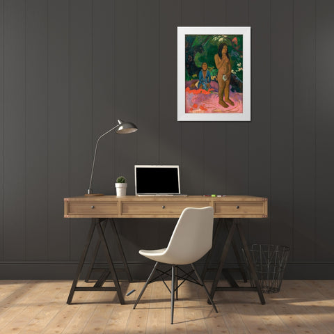 Words of the Devil White Modern Wood Framed Art Print by Gauguin, Paul