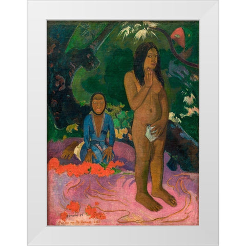 Words of the Devil White Modern Wood Framed Art Print by Gauguin, Paul