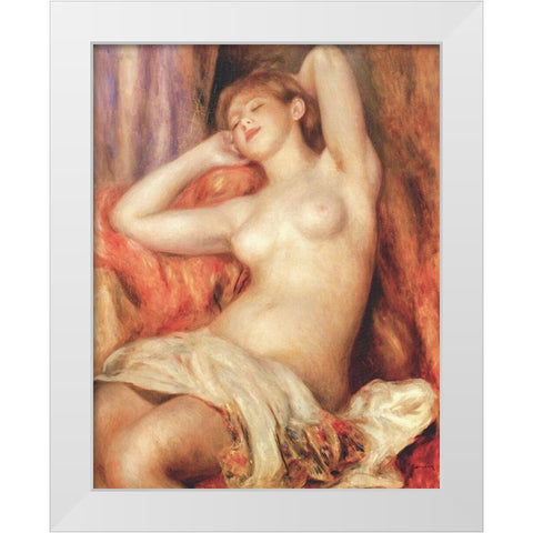 Sleeping Nude White Modern Wood Framed Art Print by Renoir, Pierre-Auguste