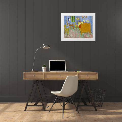 The Bedroom 1889 White Modern Wood Framed Art Print by Van Gogh, Vincent