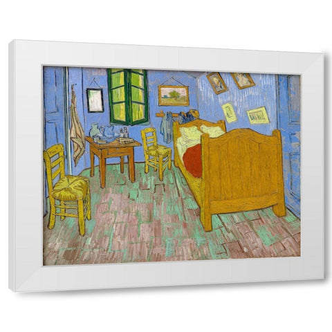 The Bedroom 1889 White Modern Wood Framed Art Print by Van Gogh, Vincent