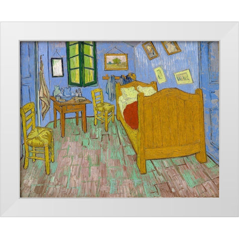 The Bedroom 1889 White Modern Wood Framed Art Print by Van Gogh, Vincent