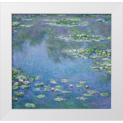 Water Lilies 1906 White Modern Wood Framed Art Print by Monet, Claude