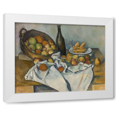 The Basket of Apples 1893 White Modern Wood Framed Art Print by Cezanne, Paul