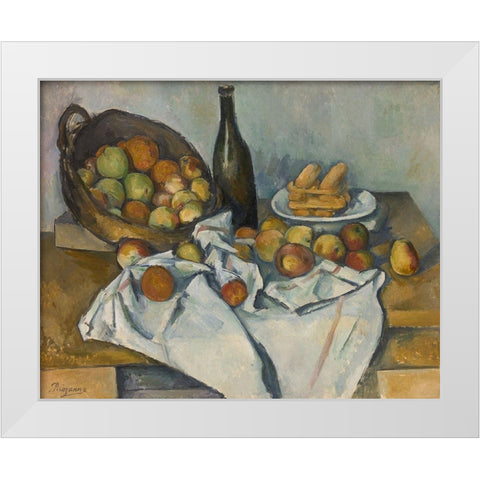 The Basket of Apples 1893 White Modern Wood Framed Art Print by Cezanne, Paul