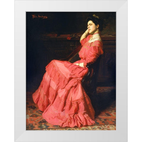 A Rose 1907 White Modern Wood Framed Art Print by AnshutzÂ , Thomas