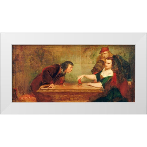 The Last Throw 1840 White Modern Wood Framed Art Print by Leslie, Charles Robert