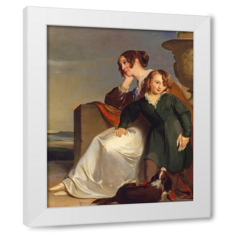 Mother and Son 1840 White Modern Wood Framed Art Print by Sully, ThomasÂ 