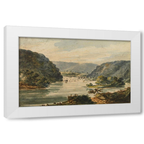 A View of the Potomac at Harpers Ferry 1811 White Modern Wood Framed Art Print by Svinin, Pavel Petrovich