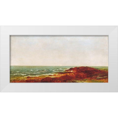 The Sea 1872 White Modern Wood Framed Art Print by Kensett, John Frederick
