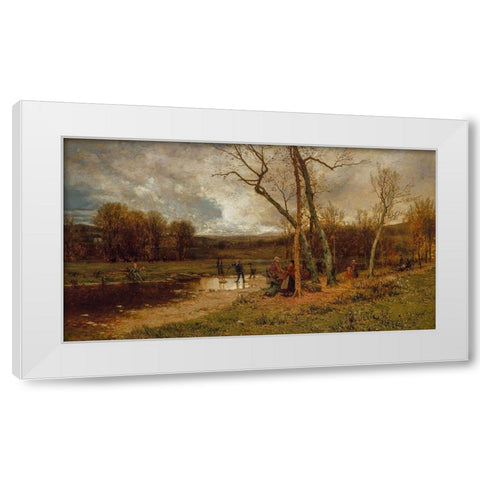 Saturday Afternoon 1875 White Modern Wood Framed Art Print by McEntee, Jervis