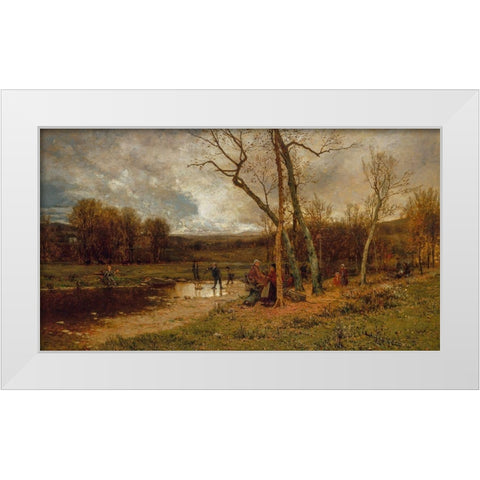 Saturday Afternoon 1875 White Modern Wood Framed Art Print by McEntee, Jervis