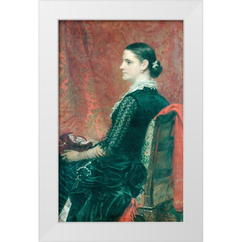 Mrs. Thomas Hicks 1884 White Modern Wood Framed Art Print by Hicks, Thomas