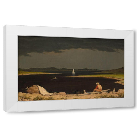 Approaching Thunder Storm 1859 White Modern Wood Framed Art Print by Heade, Martin Johnson