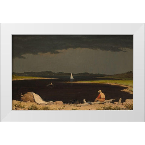 Approaching Thunder Storm 1859 White Modern Wood Framed Art Print by Heade, Martin Johnson