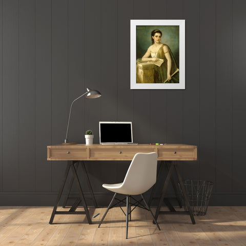 Calliope 1869 White Modern Wood Framed Art Print by Fagnani, Joseph