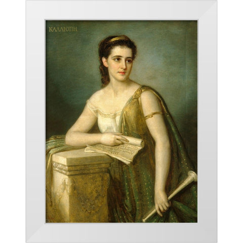 Calliope 1869 White Modern Wood Framed Art Print by Fagnani, Joseph