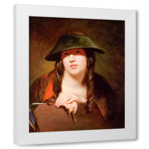 The Student 1839 White Modern Wood Framed Art Print by Sully, ThomasÂ 