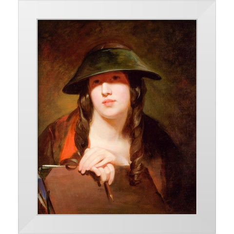 The Student 1839 White Modern Wood Framed Art Print by Sully, ThomasÂ 