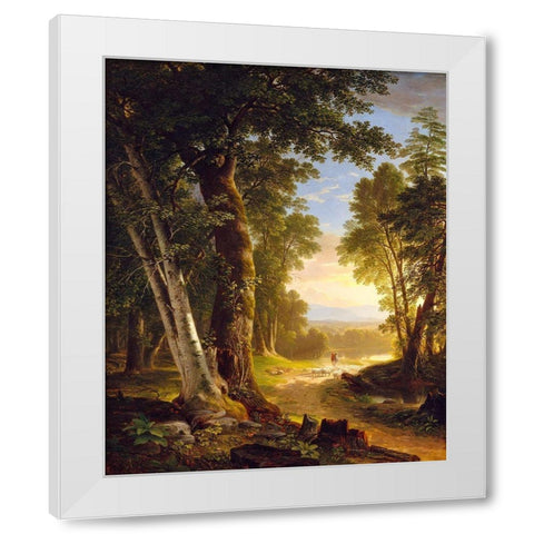 The Beeches 1845 White Modern Wood Framed Art Print by Durand, Asher Brown