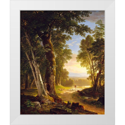 The Beeches 1845 White Modern Wood Framed Art Print by Durand, Asher Brown