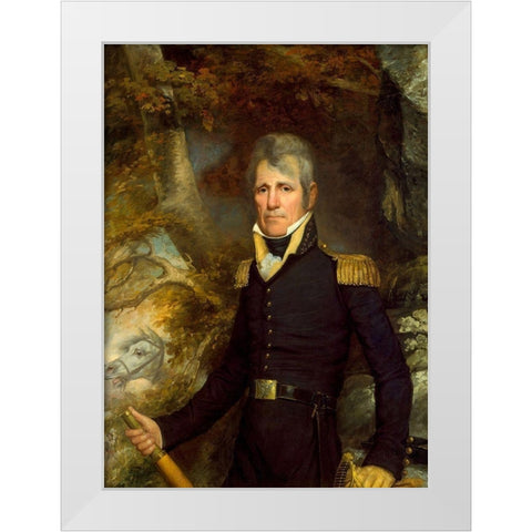 General Andrew Jackson 1819 White Modern Wood Framed Art Print by Jarvis, John Wesley