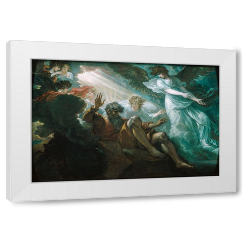 Moses Shown the Promised Land 1801 White Modern Wood Framed Art Print by West, BenjaminÂ 