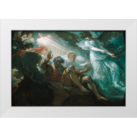 Moses Shown the Promised Land 1801 White Modern Wood Framed Art Print by West, BenjaminÂ 