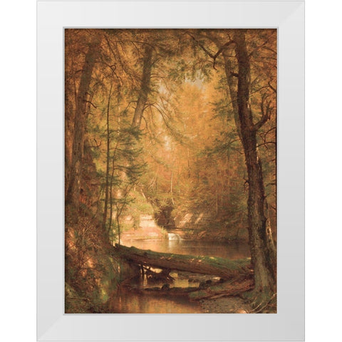 The Trout Pool 1870 White Modern Wood Framed Art Print by Whittredge, Worthington
