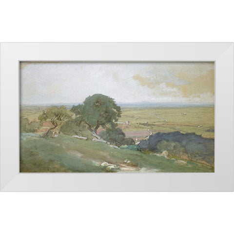 Olive Trees at Tivoli 1873 White Modern Wood Framed Art Print by Inness, GeorgeÂ 
