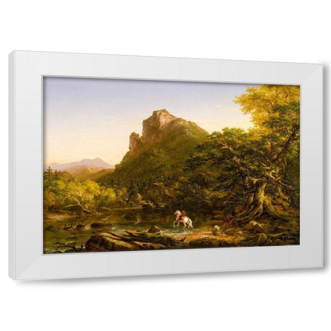 The Mountain Ford 1846 White Modern Wood Framed Art Print by Cole, Thomas